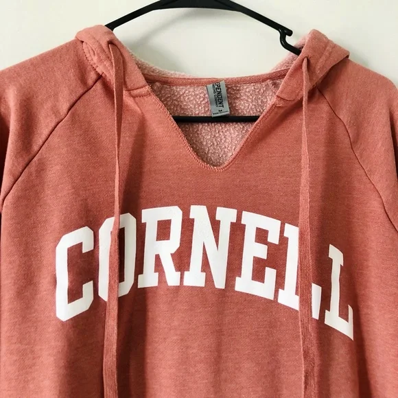 Independent Trading Co Cornell Oversized Collegiate V Neck Hoodie Sweatshirt - Picture 3 of 6